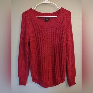 Calvin Klein Jeans Red Chunky Cable Knit Sweater